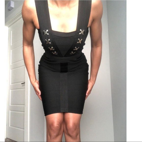 Black Bandage Bodycon Dress - Picture 3 of 6